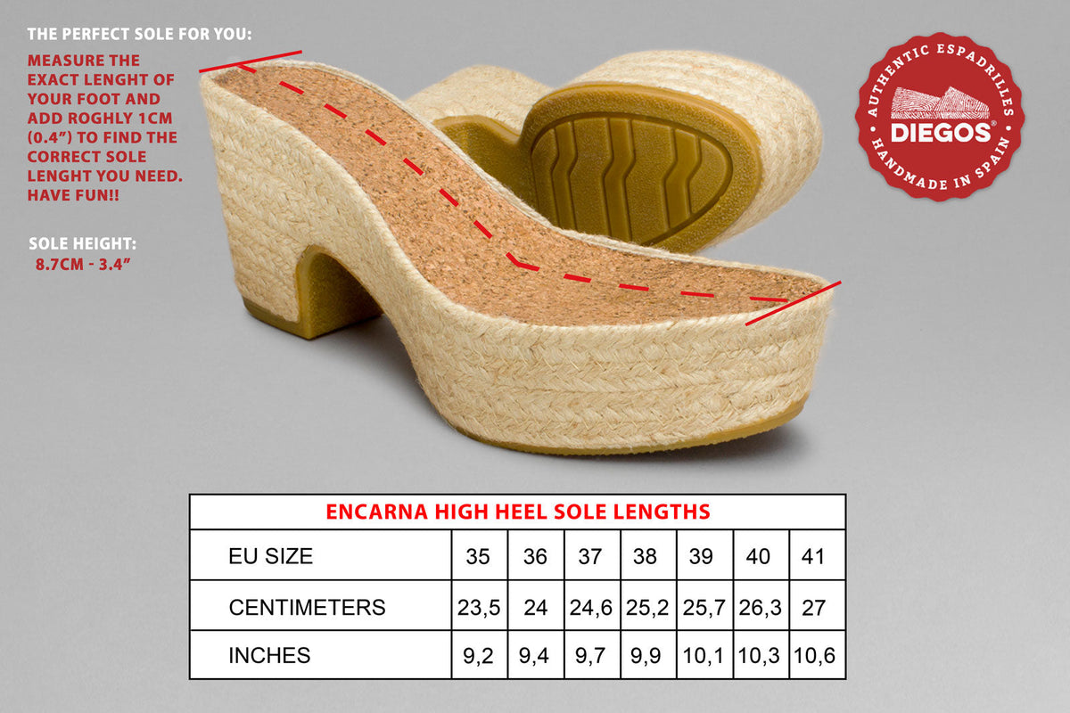 Espadrilles soles with high platform heels