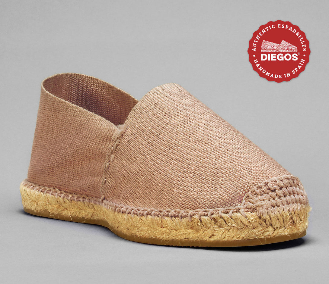 DIEGOS® Hand made flat beige espadrille shoes –
