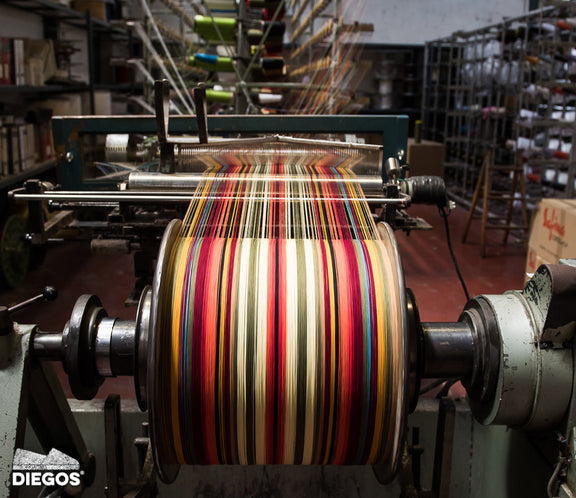 Red stripes espadrilles selvedge cotton canvas - Woven in Spain â diegos.com