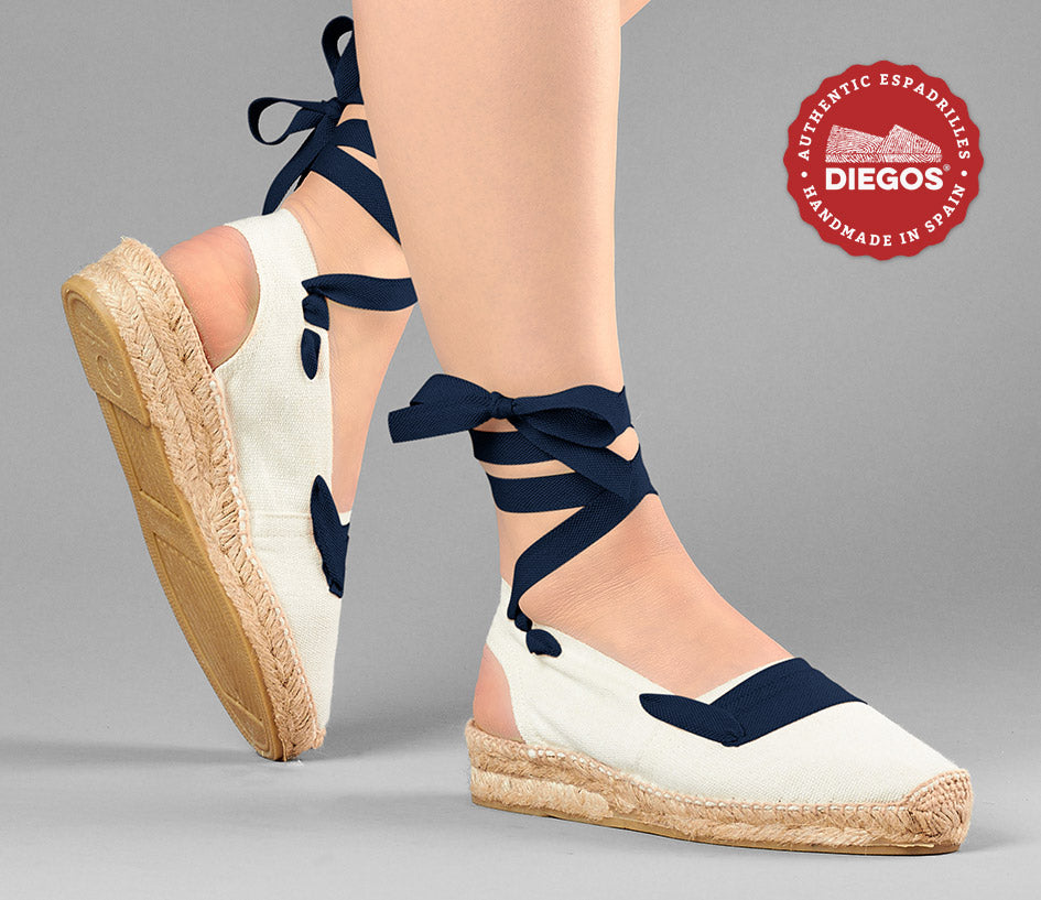 Ivory Basque low wedge espadrilles for women | DIEGOS® San Fermin ...