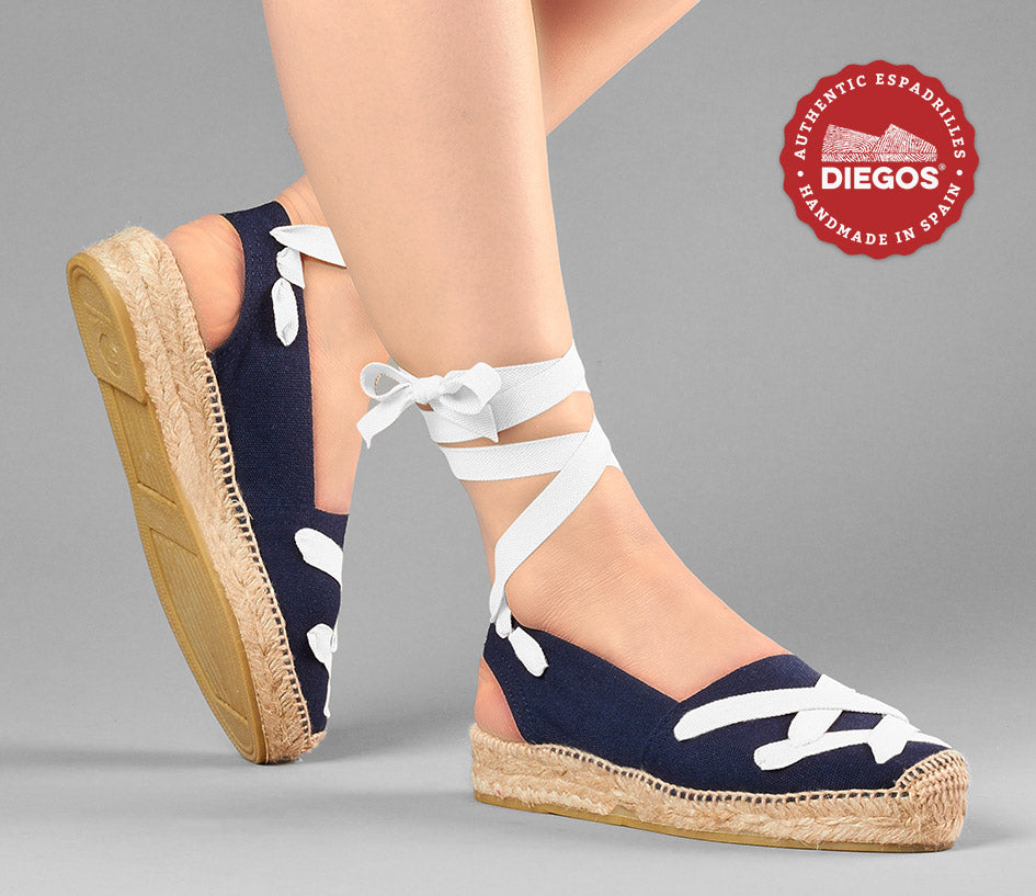 Navy classic laces Catalina espadrille