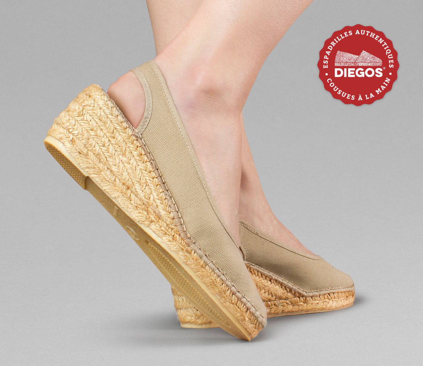 Classic Paloma high wedge slingback espadrilles made in Spain â diegos.com