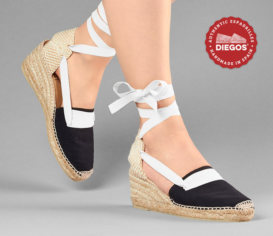 Black Lola high wedge Basque espadrilles