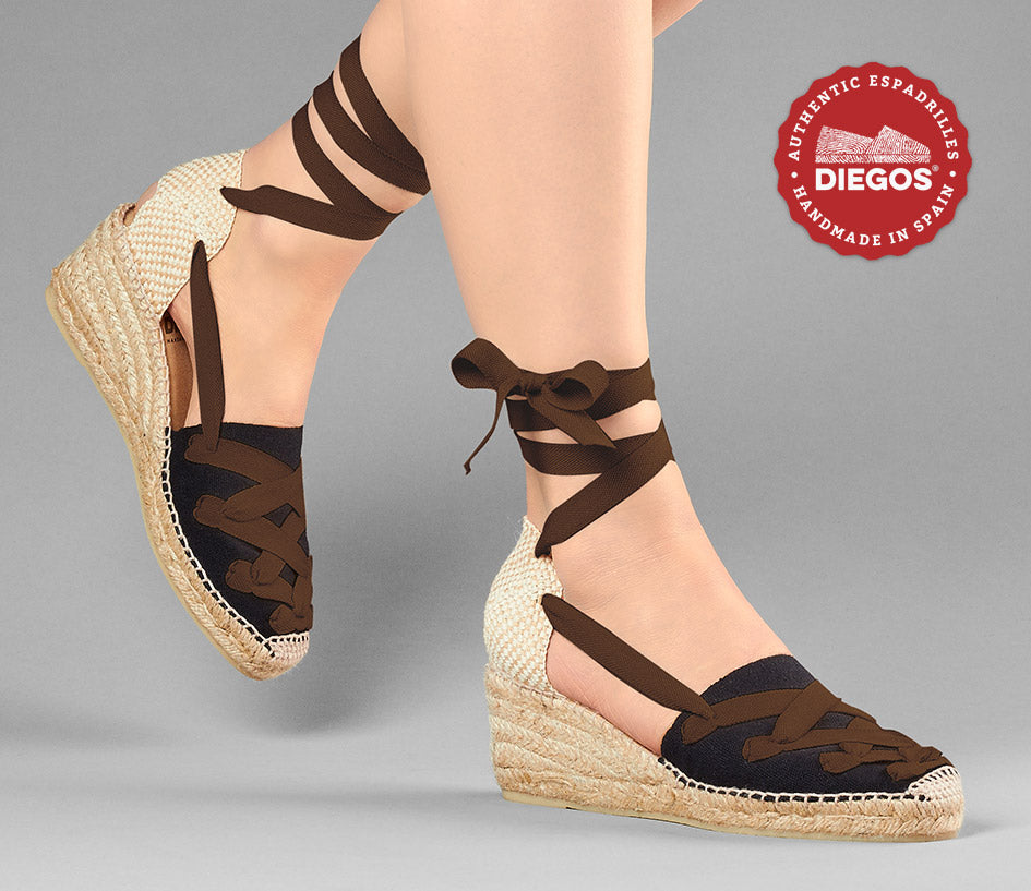 Black Lola high wedge Pamplona espadrilles