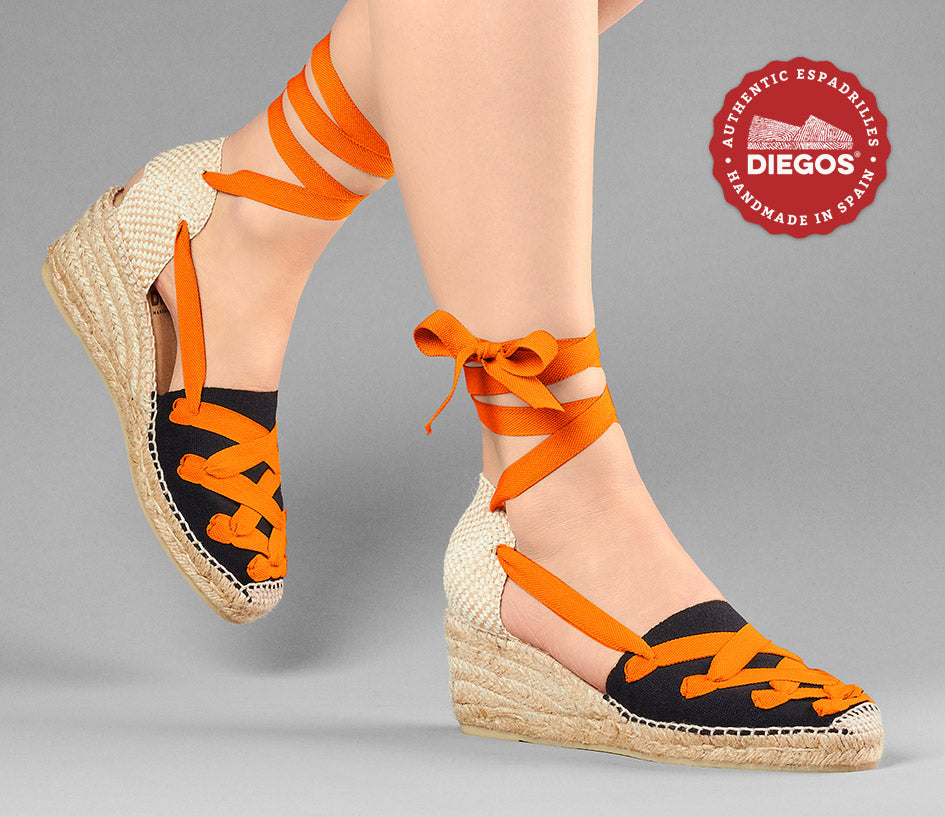 Black Lola high wedge Pamplona espadrilles