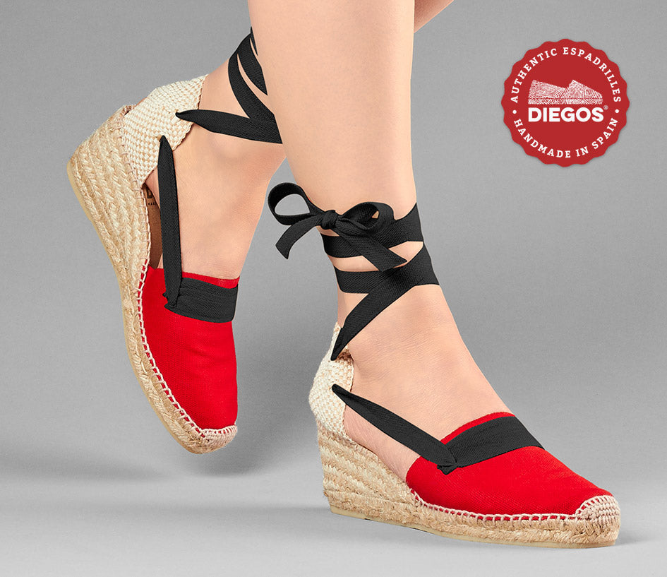 Red Lola high wedge Basque espadrilles