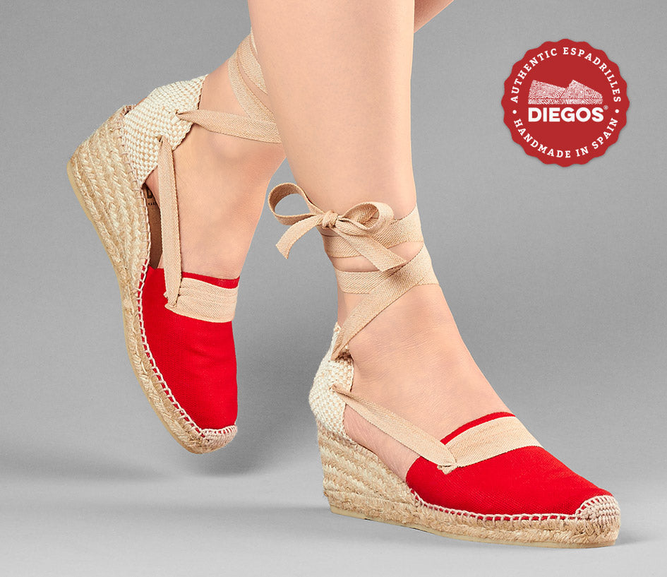 Red Lola high wedge Basque espadrilles