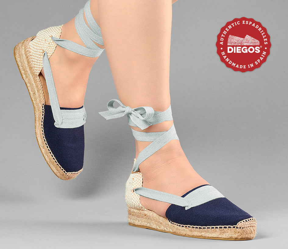 Basque Navy Navy Basque low wedge espadrilles for women | DIEGOS® traditional ...