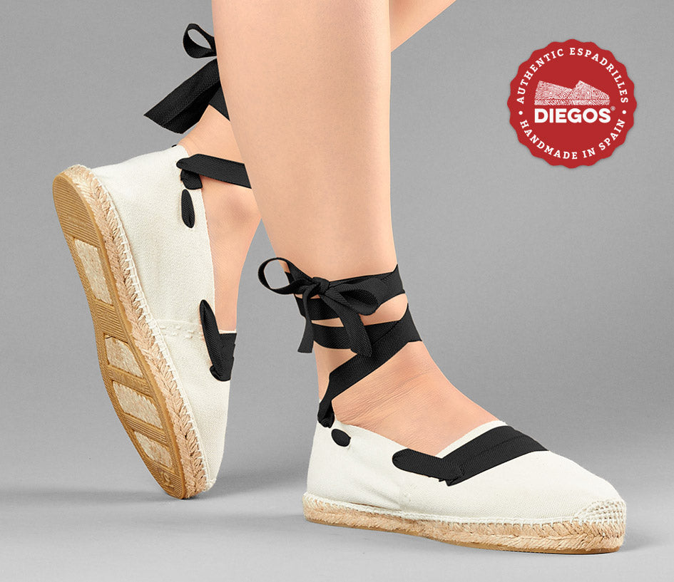 Ivory Basque flat espadrilles for women | DIEGOS® San Fermin – diegos.com