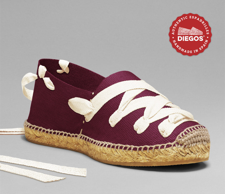 Burgundy pamplona espadrilles