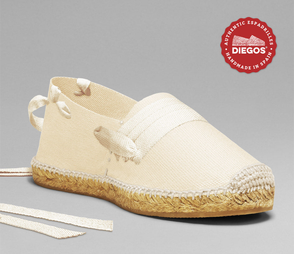 Ivory white basque espadrilles