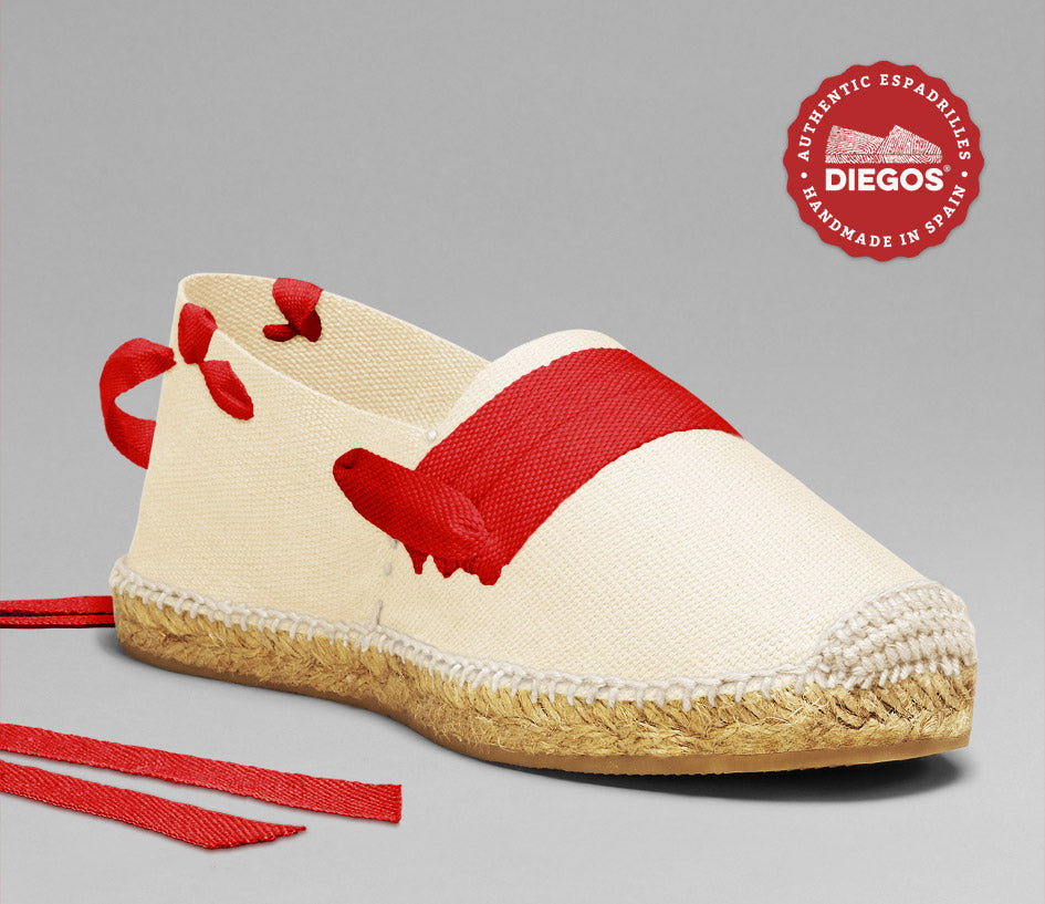 Men’s Basque Laces Flat Basque Laces Espadrilles Diegos EU 42 US 8½ Red