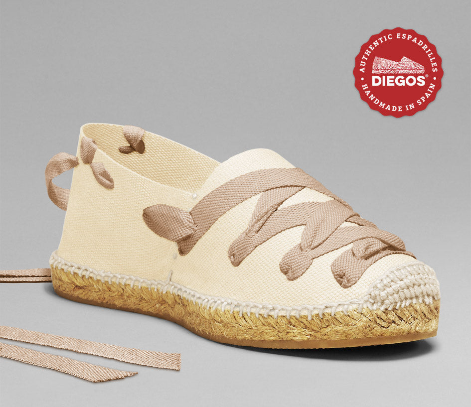 Ivory white pamplona espadrilles