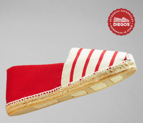 Men's flat espadrilles with red stripes | Authentic and made in Spain â diegos.com
