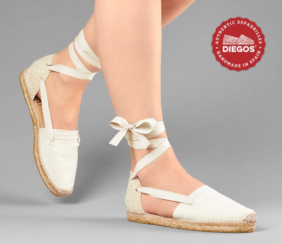 Ivory Basque flat espadrilles for women | DIEGOS® San Fermin – diegos.com