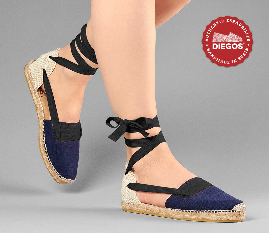 Navy blue flat Lola Basque espadrilles