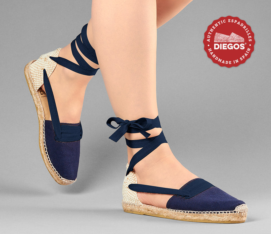 Navy blue flat Lola Basque espadrilles