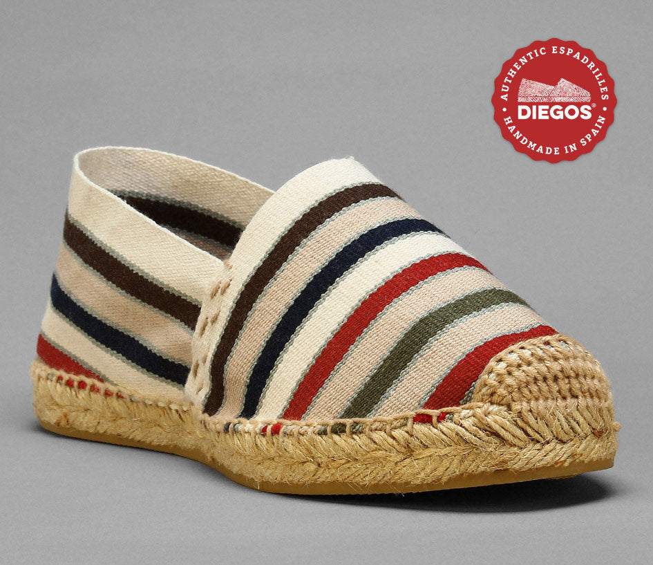 French stripes espadrille canvas