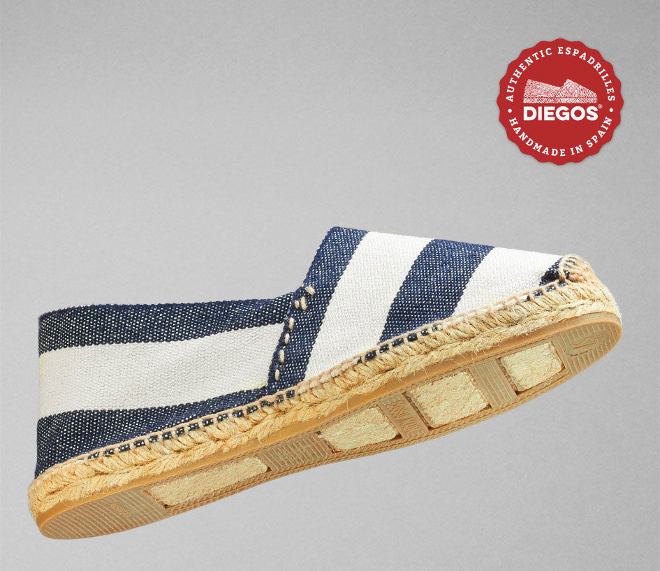 Men's flat espadrilles with nautical stripes Authentic and made