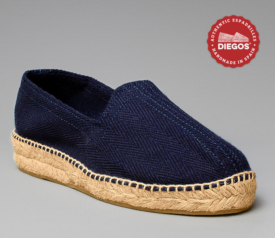 Navy Lucia handmade low wedge espadrilles | DIEGOS® originals â diegos.com
