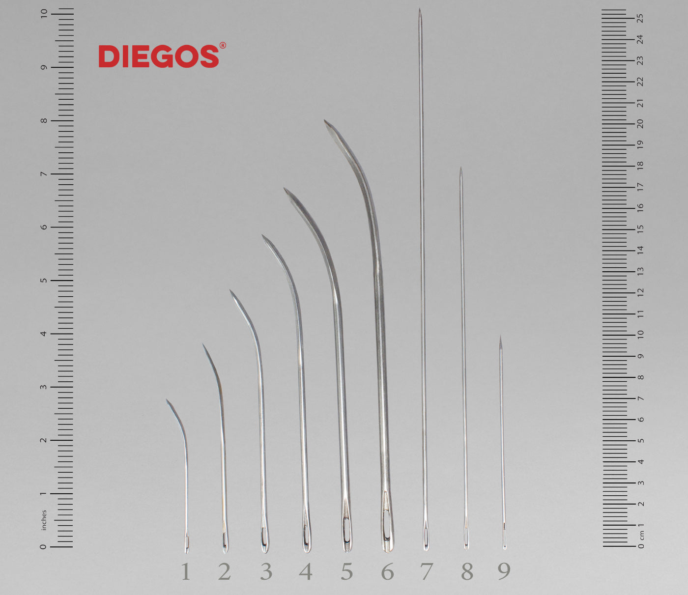 Long curved needle, very stong. Ideal for leather sails –