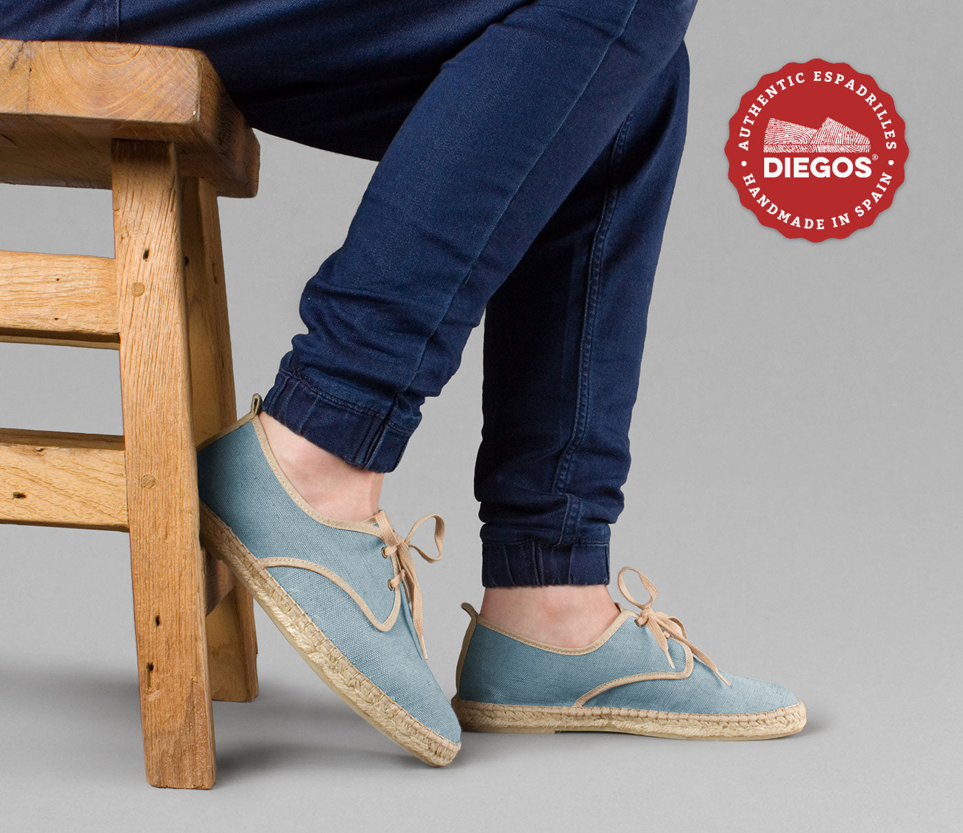 Milepæl and vest Men's blue espadrilles shoes handmade in Spain | DIEGOS® – diegos.com