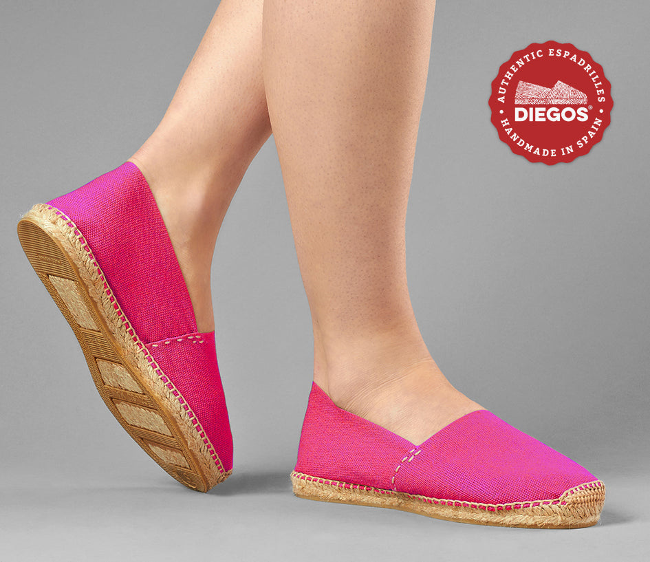 Fuchsia pink flat Espadrilles for women | DIEGOS® hand made espadrilles from Spain â diegos.com
